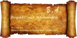 Bogdányi Alexandra névjegykártya