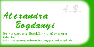 alexandra bogdanyi business card